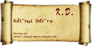 Kányi Dóra névjegykártya